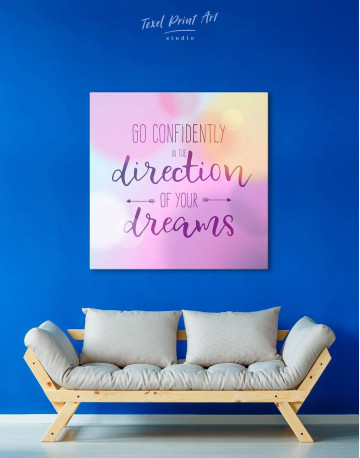 Pink Go Confidently In The Direction Of Your Dreams Canvas Wall Art - image 3