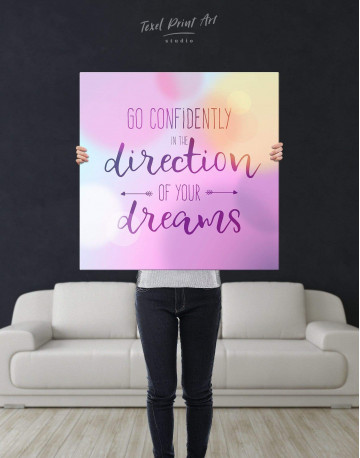 Pink Go Confidently In The Direction Of Your Dreams Canvas Wall Art - image 2