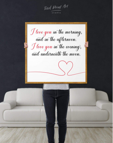 Framed I Love You In the Morning and In the Afternoon Canvas Wall Art - image 2