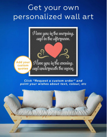 Framed I Love You In the Morning and In the Afternoon with Heart Canvas Wall Art - image 4