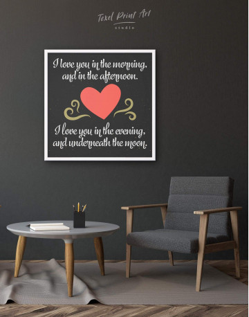 Framed I Love You In the Morning and In the Afternoon with Heart Canvas Wall Art - image 1