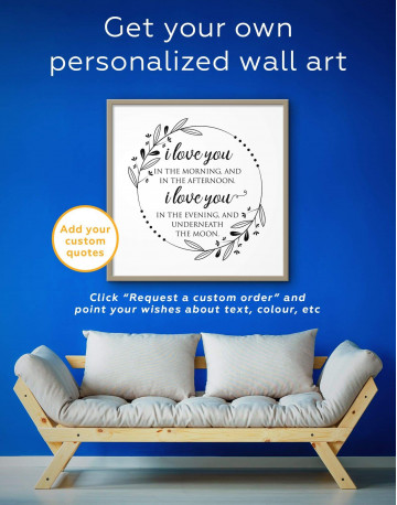 Framed Simple I Love You In the Morning and In the Afternoon Canvas Wall Art - image 1