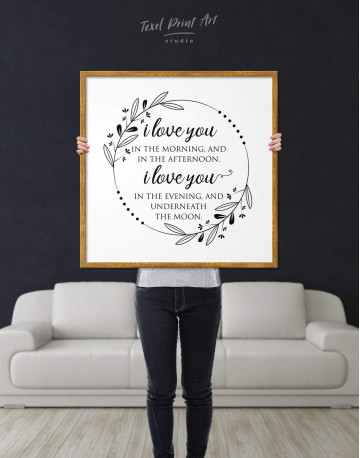 Framed Simple I Love You In the Morning and In the Afternoon Canvas Wall Art - image 3