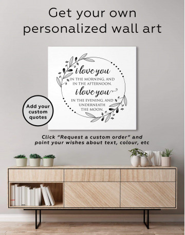 Simple I Love You In the Morning and In the Afternoon Canvas Wall Art - image 1