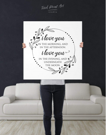 Simple I Love You In the Morning and In the Afternoon Canvas Wall Art - image 2