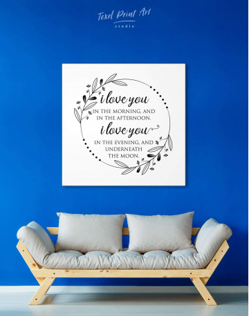 Simple I Love You In the Morning and In the Afternoon Canvas Wall Art - image 3