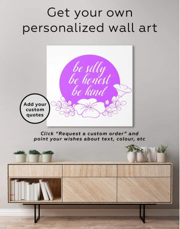 Orange Be Silly Be Honest Be Kind Canvas Wall Art - image 1