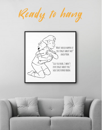 Framed Winnie the Pooh Quote Canvas Wall Art