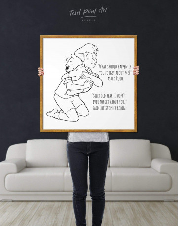 Framed Winnie the Pooh Quote Canvas Wall Art - image 2