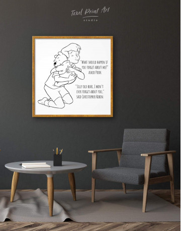 Framed Winnie the Pooh Quote Canvas Wall Art - image 1