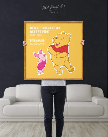 Framed Winnie the Pooh Quote Friendship Citation Canvas Wall Art - image 2