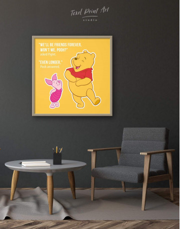 Framed Winnie the Pooh Quote Friendship Citation Canvas Wall Art - image 1