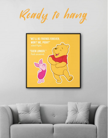 Framed Winnie the Pooh Quote Friendship Citation Canvas Wall Art