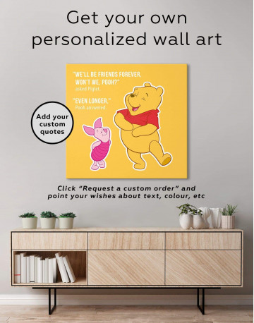 Winnie the Pooh Quote Friendship Citation Canvas Wall Art - image 1