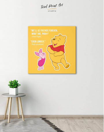 Winnie the Pooh Quote Friendship Citation Canvas Wall Art