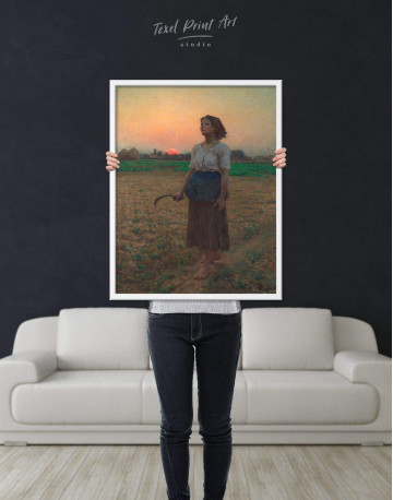 Framed The Song Of The Lark by Jules Breton Canvas Wall Art - image 1