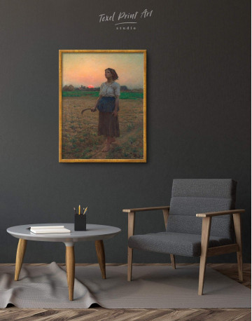 Framed The Song Of The Lark by Jules Breton Canvas Wall Art - image 3