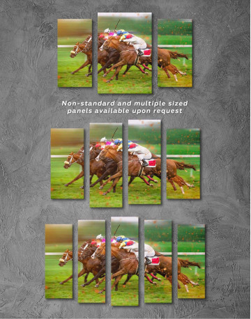 3 Panels Speedy Horse Racing Canvas Wall Art - image 2