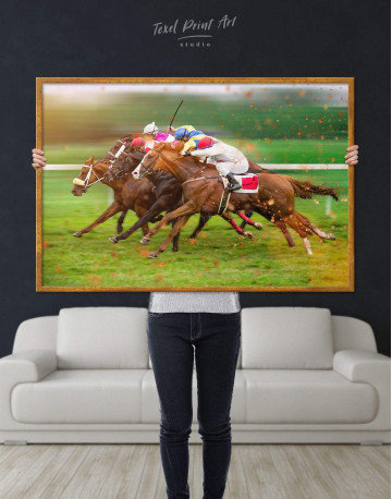 Framed Speedy Horse Racing Canvas Wall Art - image 3