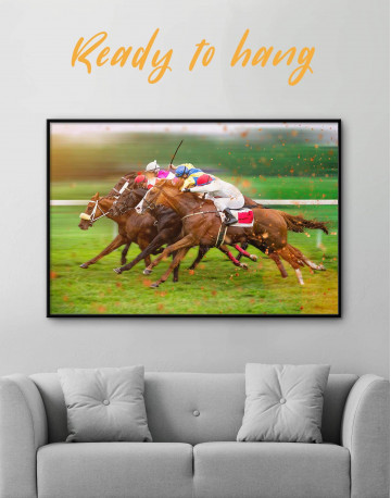 Framed Speedy Horse Racing Canvas Wall Art