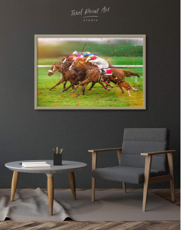Framed Speedy Horse Racing Canvas Wall Art - image 2