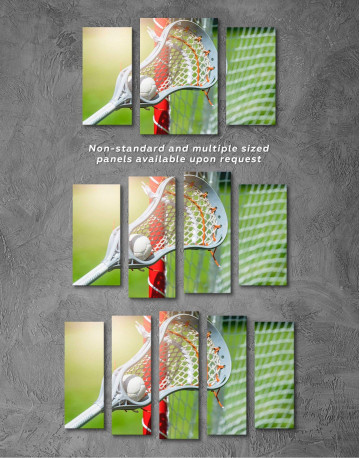 4 Panels Lacrosse Stick Canvas Wall Art - image 3