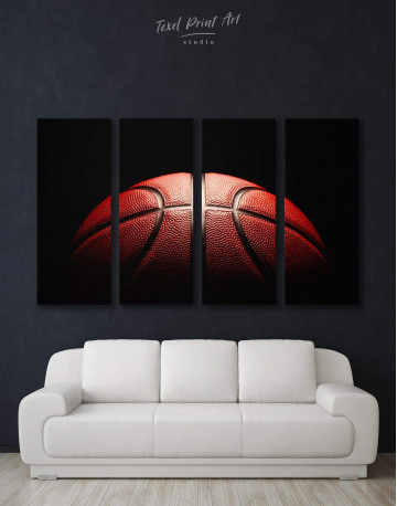 4 Panels Basketball Ball Canvas Wall Art