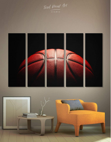 5 Pieces Basketball Ball Canvas Wall Art