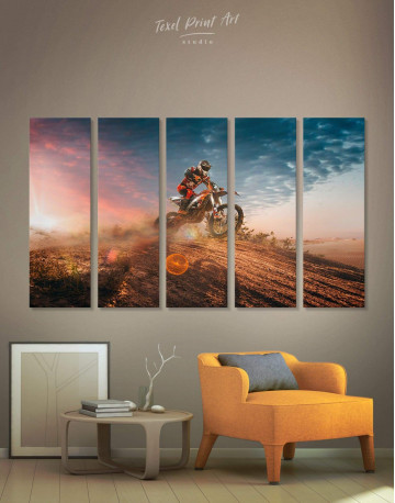 5 Pieces Extreme Motocross Canvas Wall Art