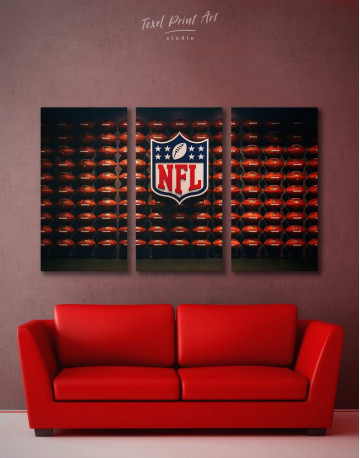 3 Pieces NFL Rugby Logo Canvas Wall Art