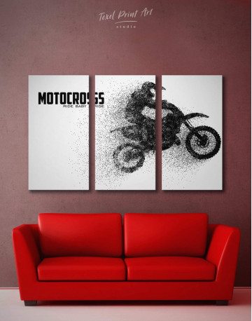 3 Pieces Motocross Ride Baby Ride Canvas Wall Art