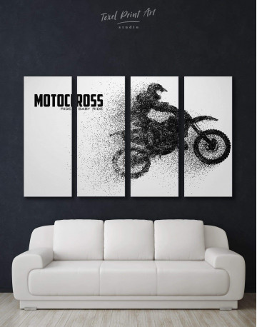 4 Panels Motocross Ride Baby Ride Canvas Wall Art