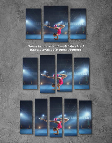 3 Panels Gymnastic Girl with Ball Canvas Wall Art - image 3