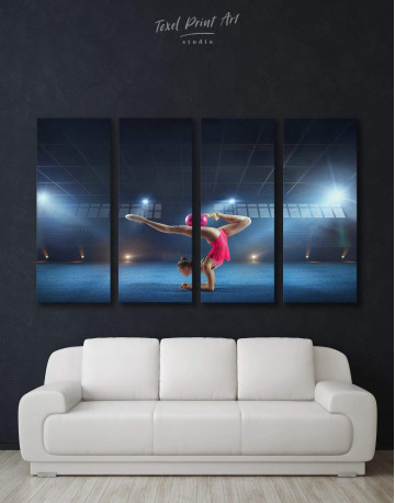 4 Pieces Gymnastic Girl with Ball Canvas Wall Art