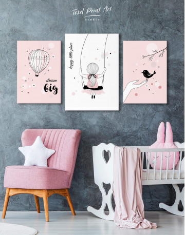 Baby Girl Happy Little Place Canvas Wall Art - image 3
