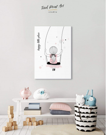 Baby Girl Happy Little Place Canvas Wall Art - image 5