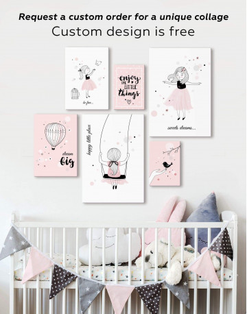 Baby Girl Happy Little Place Canvas Wall Art - image 2