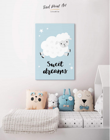 Sheep Nursery Sweet Dreams Canvas Wall Art - image 4