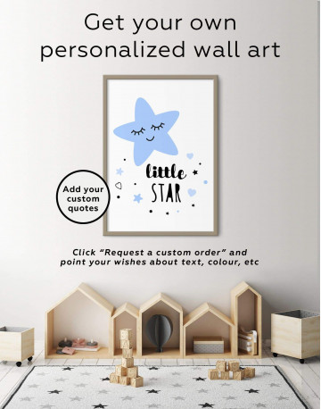 Framed Girls Room Little Star Canvas Wall Art - image 6
