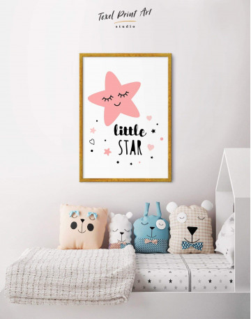 Framed Girls Room Little Star Canvas Wall Art - image 2