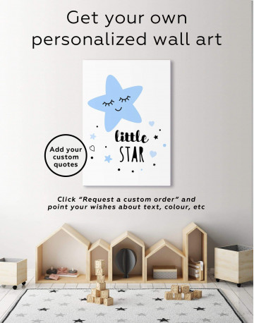 Girls Room Little Star Canvas Wall Art - image 1
