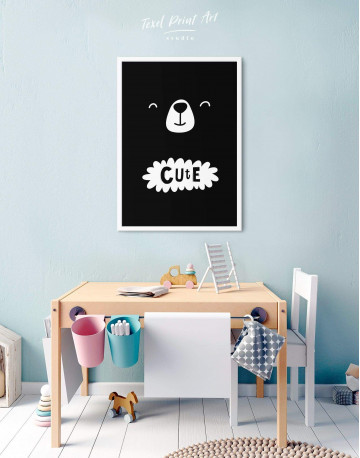 Framed Cute Bear Nursery Canvas Wall Art
