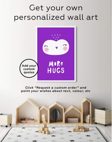 Framed More Hugs Nursery Animal Canvas Wall Art - image 6