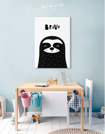 Brave Sloth Nursery Animal Canvas Wall Art - image 2