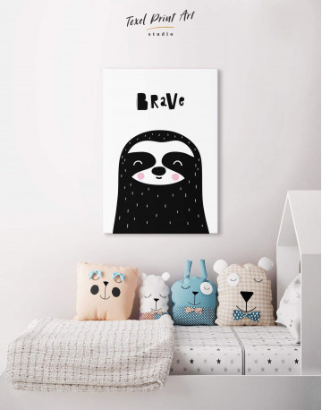 Brave Sloth Nursery Animal Canvas Wall Art - image 3