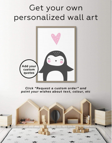Framed Penguin Nursery Animal Canvas Wall Art - image 6