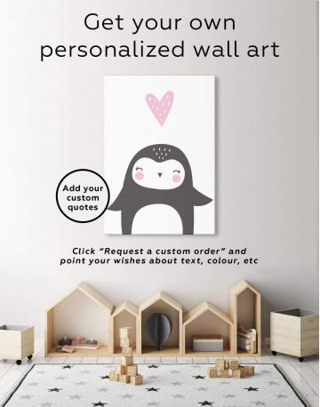 Penguin Nursery Animal Canvas Wall Art - image 1