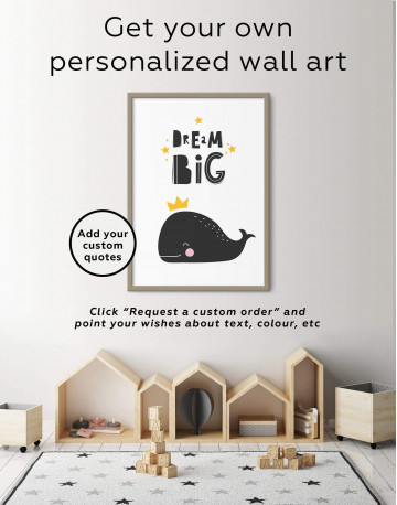 Framed Dream Big Whale Nursery Animal Canvas Wall Art - image 6