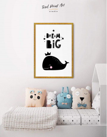 Framed Dream Big Whale Nursery Animal Canvas Wall Art - image 2