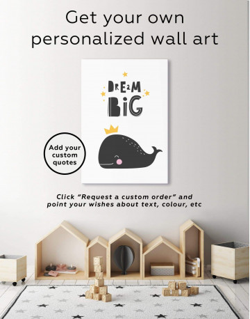 Dream Big Whale Nursery Animal Canvas Wall Art - image 6
